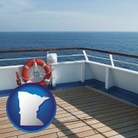 minnesota map icon and a cruise ship deck