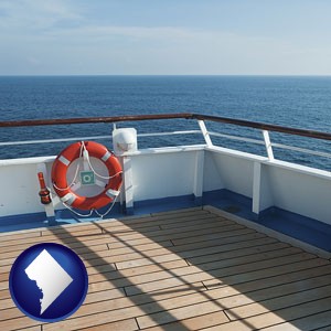 a cruise ship deck - with Washington, DC icon