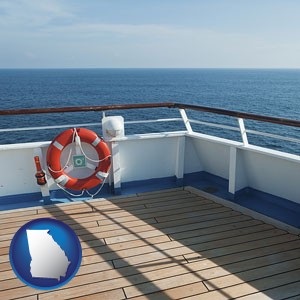 a cruise ship deck - with Georgia icon