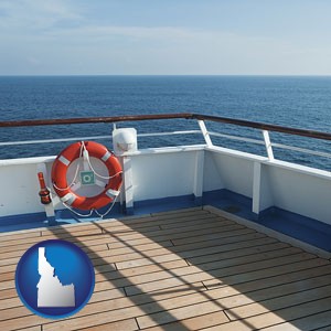 a cruise ship deck - with Idaho icon