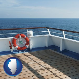 a cruise ship deck - with Illinois icon