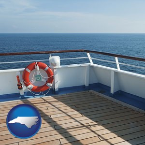 a cruise ship deck - with North Carolina icon