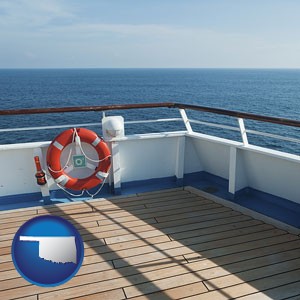 a cruise ship deck - with Oklahoma icon