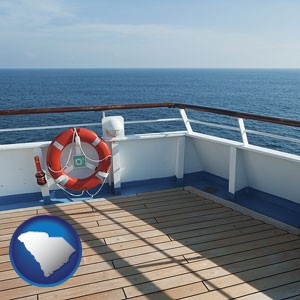 a cruise ship deck - with South Carolina icon