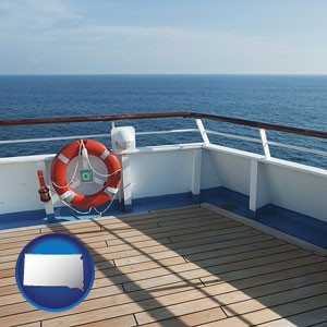 a cruise ship deck - with South Dakota icon