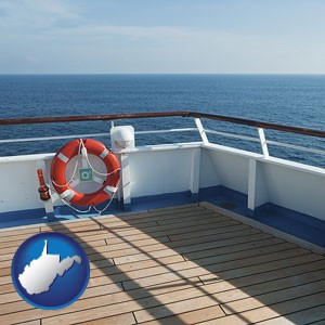 a cruise ship deck - with West Virginia icon